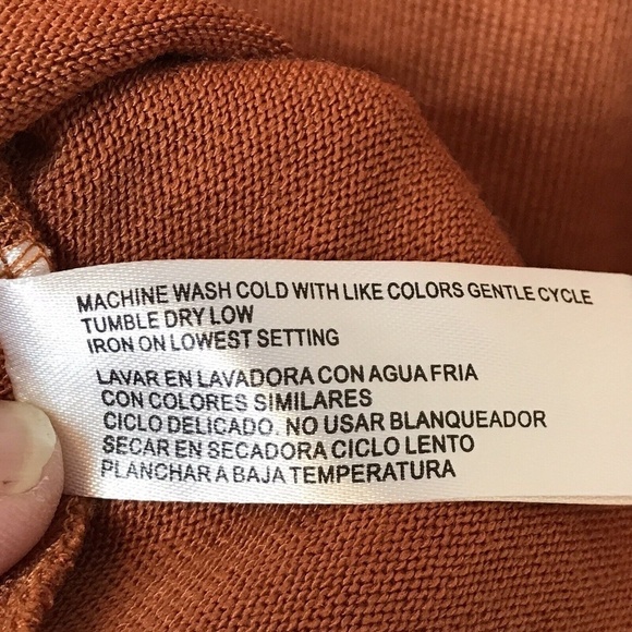 BYdesign Womens Size L Pullover Sweater Rust 3/4 Sleeve Metal‎ Bar Embellished - Picture 7 of 7